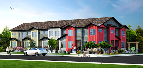 zen redstone townhomes rendering